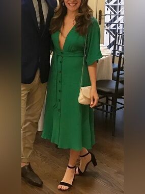 Low-cut Green Dress